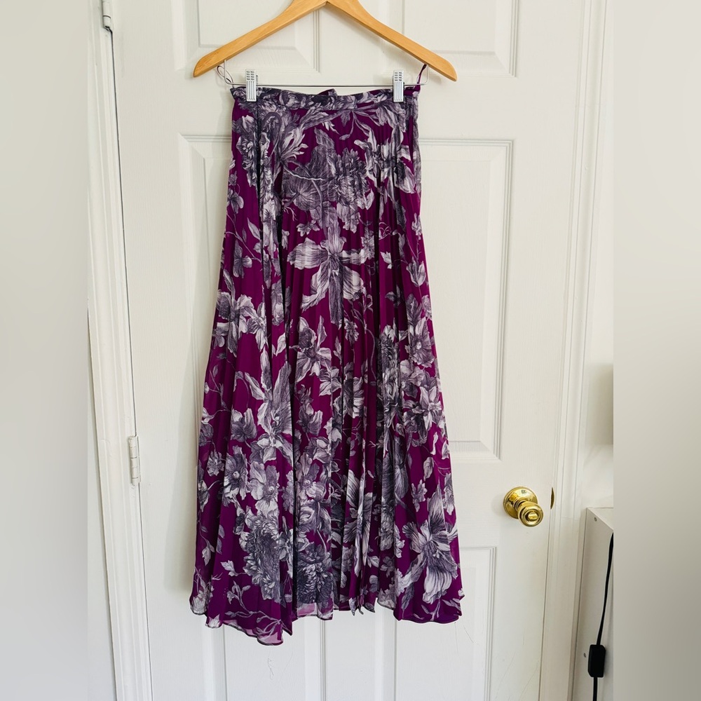 Erdem floral-print pleated midi skirt